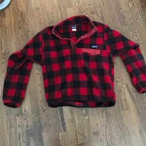 Patagonia Buffalo Plaid Synchilla Pullover Snap T Sz Med